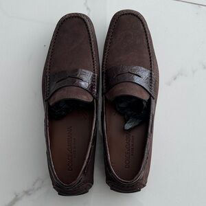 Dolce & Gabbana Dark Brown Suede driver shoes